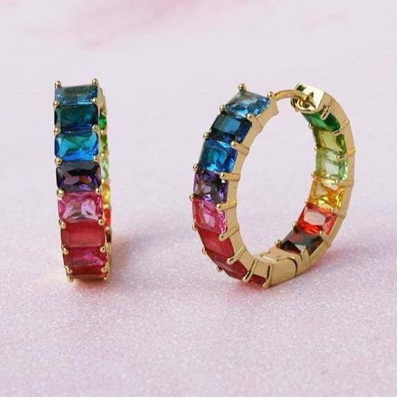 Large Rainbow Peace Earrings – Mystic Treasure UK